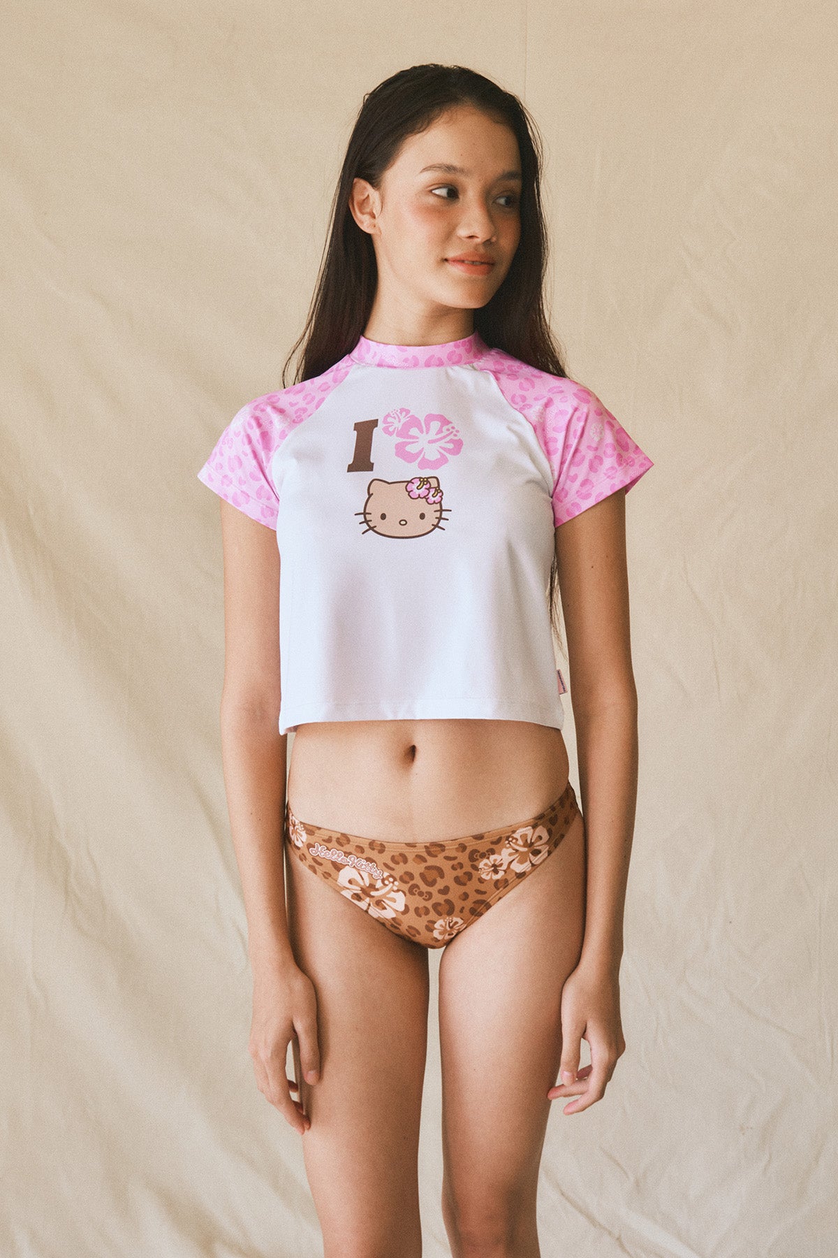 Aloha Leopard  Water TOP - Hibiscus Pink