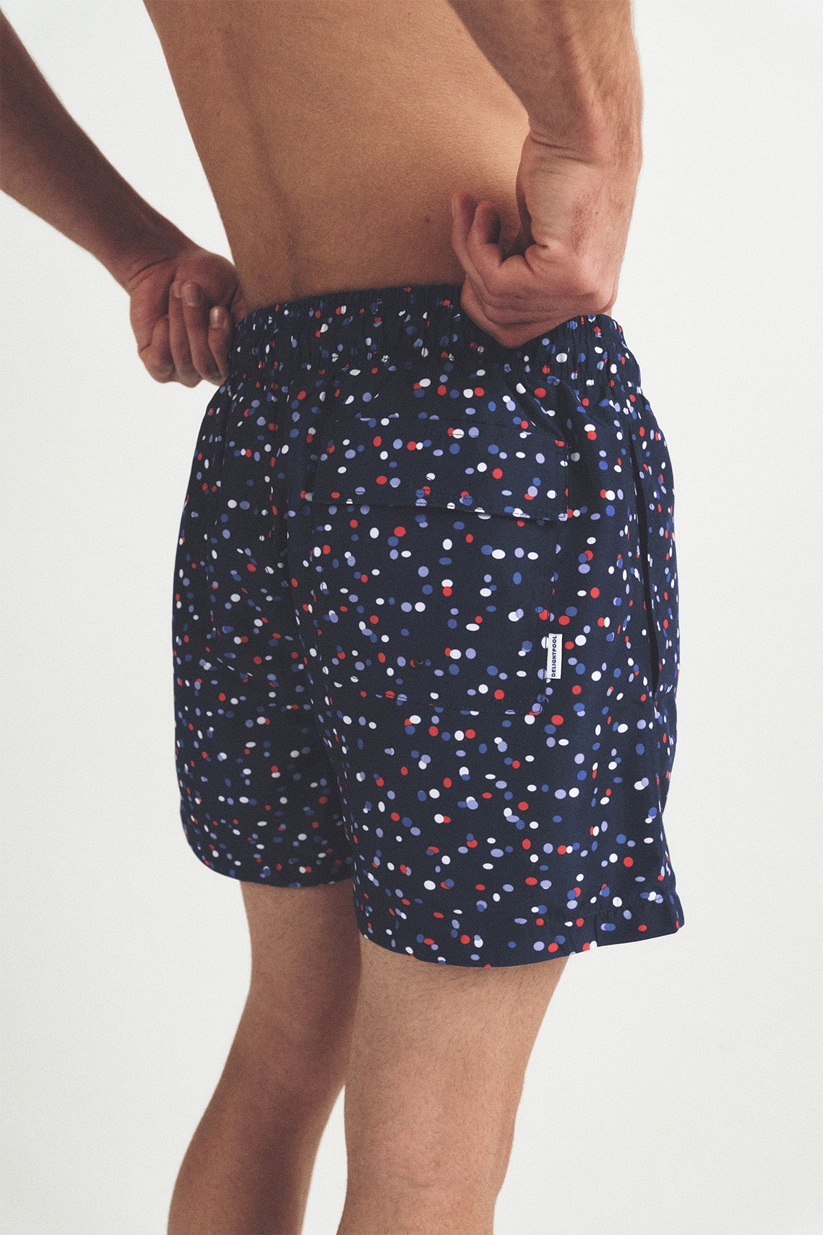 秋のチェック柄スイムトランクス - アンバーブラウン