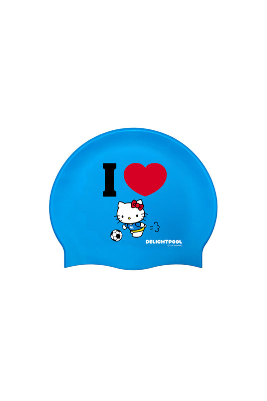 I ♥ Soccer Swim Cap - Blue