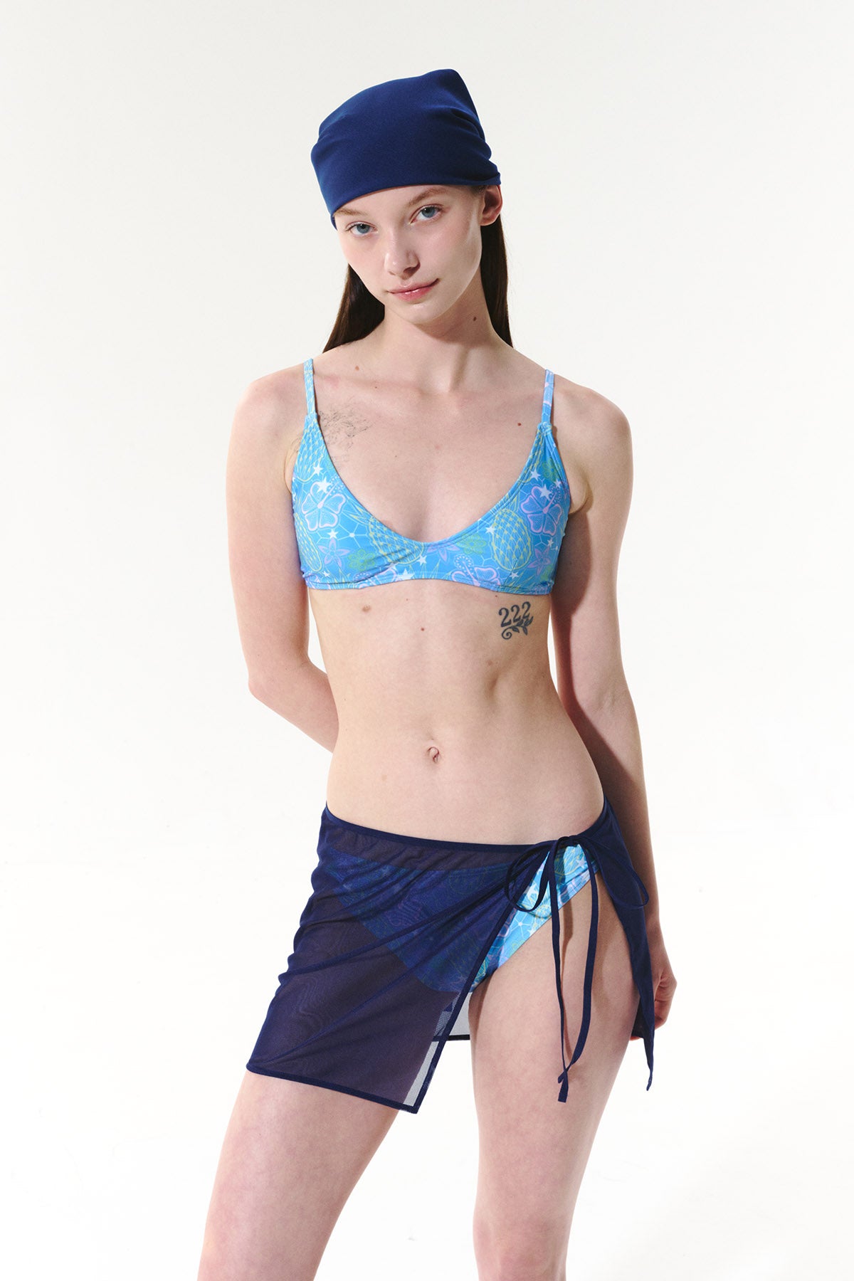 Tropic Bloom BIKINI Bottom - Sky Sorbet