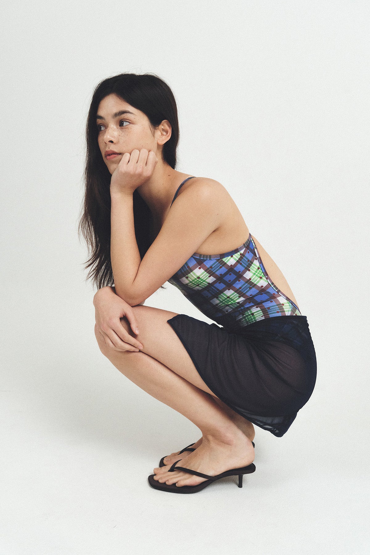 Tartan Dot swimsuit - Berry Forest