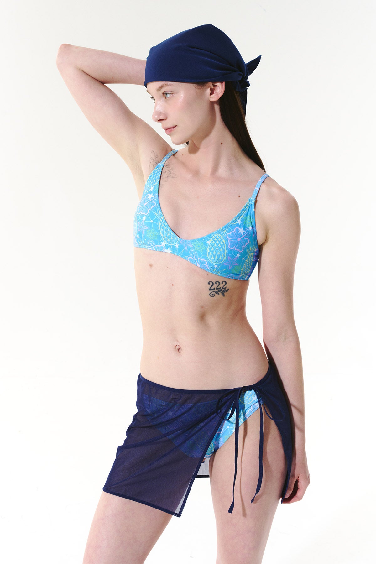 Tropic Bloom BIKINI Top - Sky Sorbet