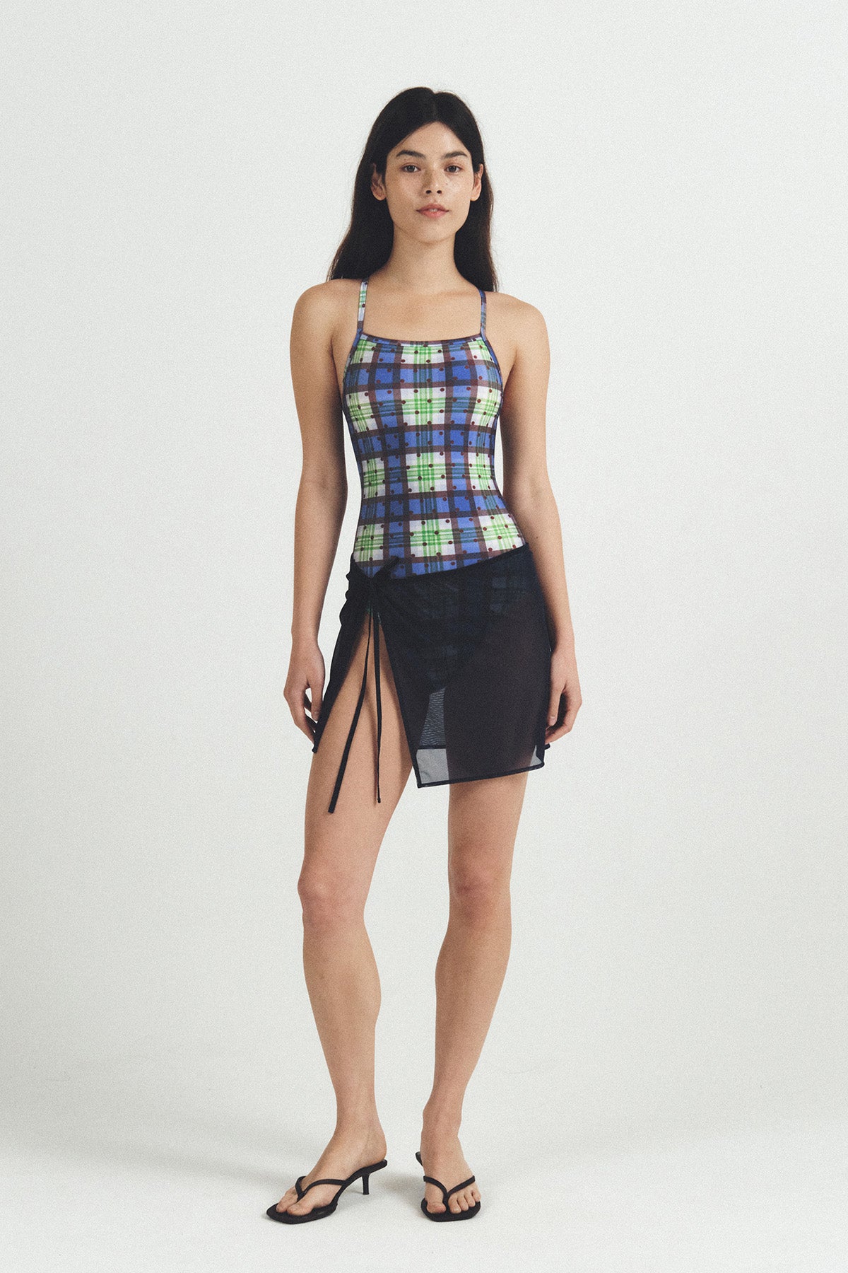 Tartan Dot swimsuit - Berry Forest