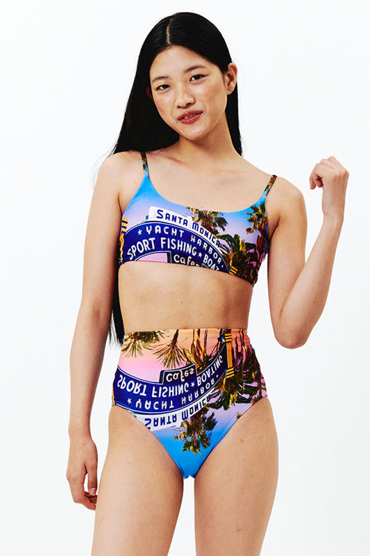 Santa Monica Pier BIKINI Top - Pink Sunset