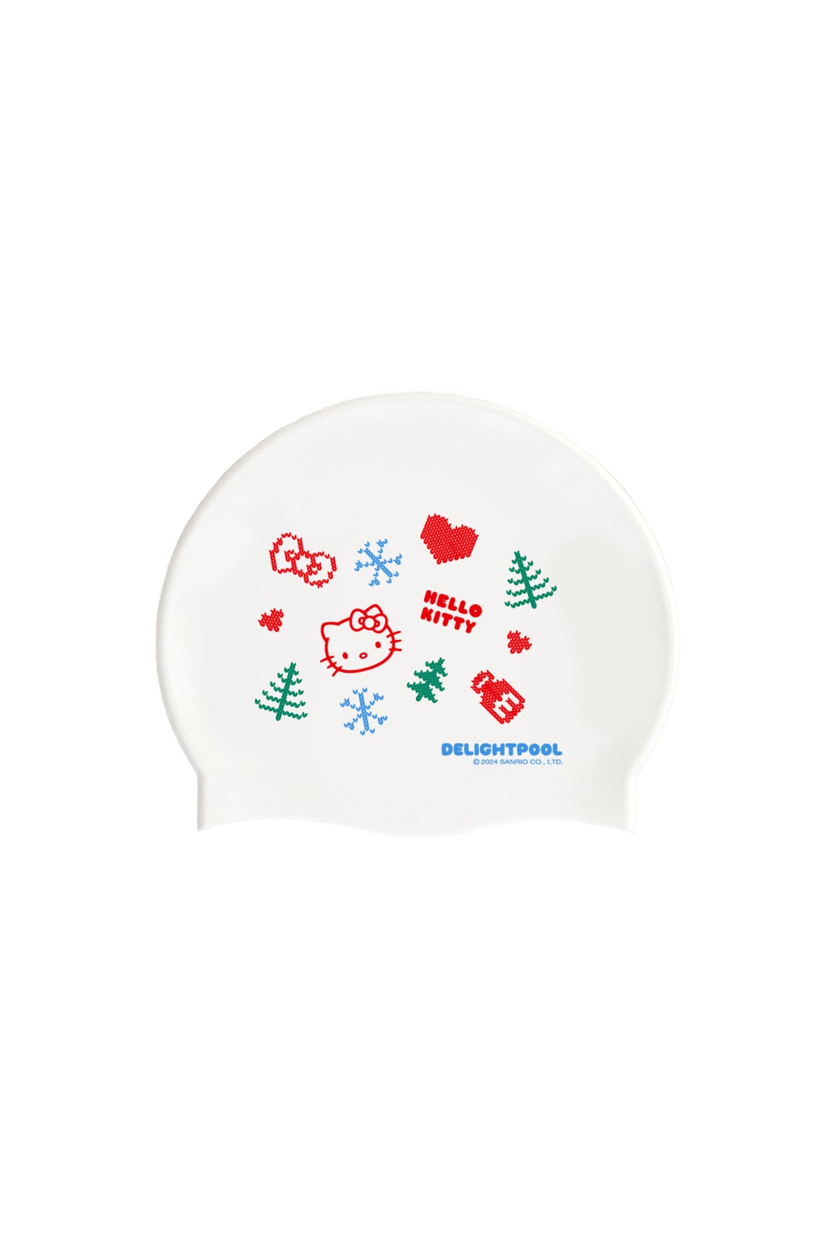 Holiday Sweater Magic swim cap - White