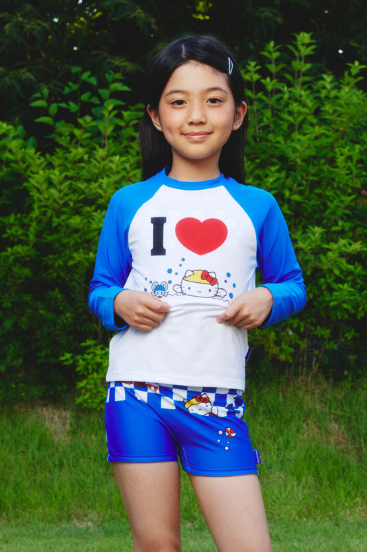 I ♥ Swimming Kids Water Shorts - Blue Wave