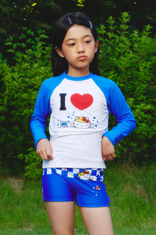 I ♥ Swimming Kids Water Top - Blue Wave