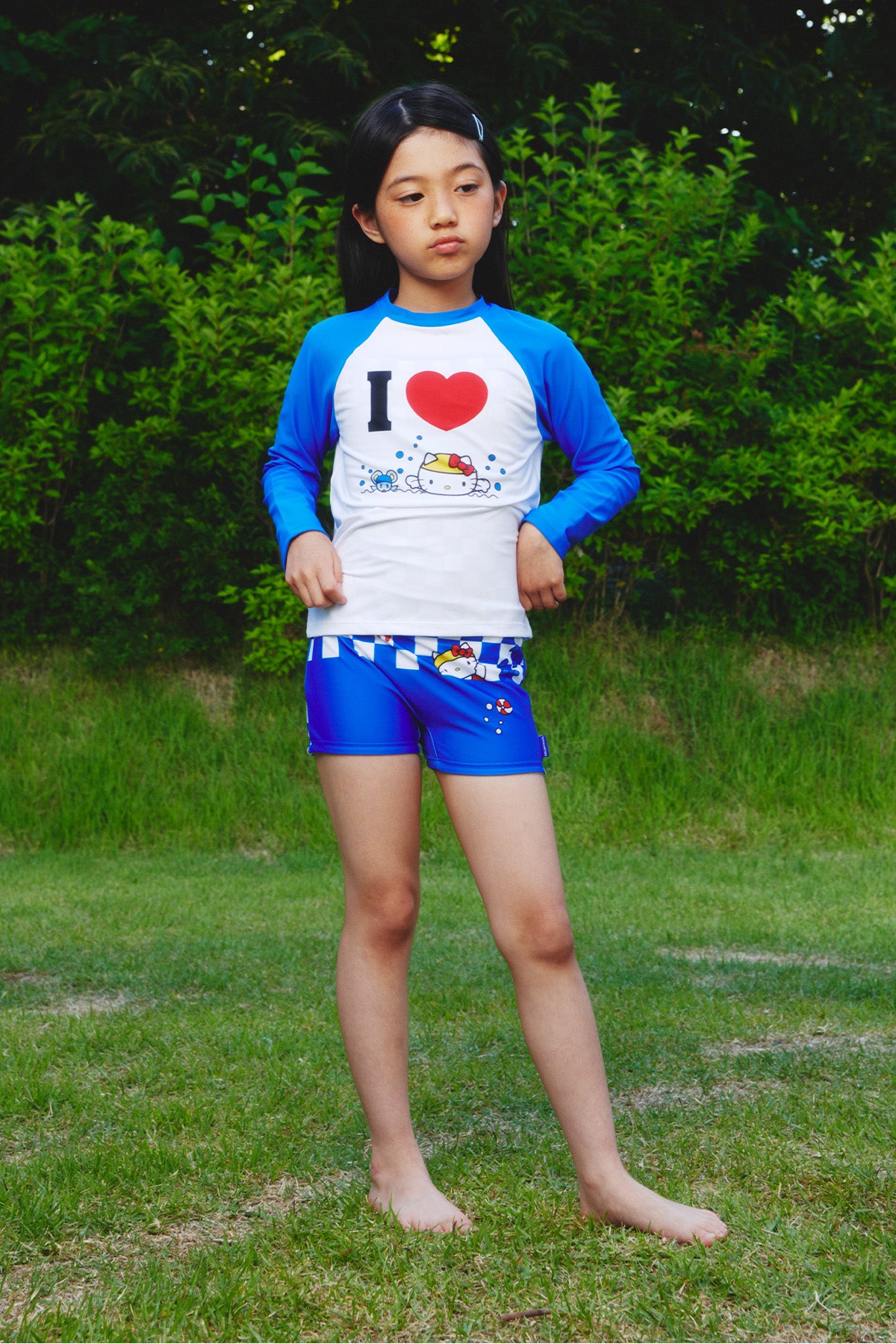 I ♥ Swimming Kids Water Shorts - Blue Wave