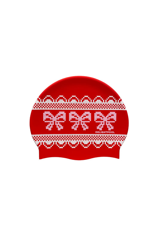 Bows sweater Swim Cap - Red