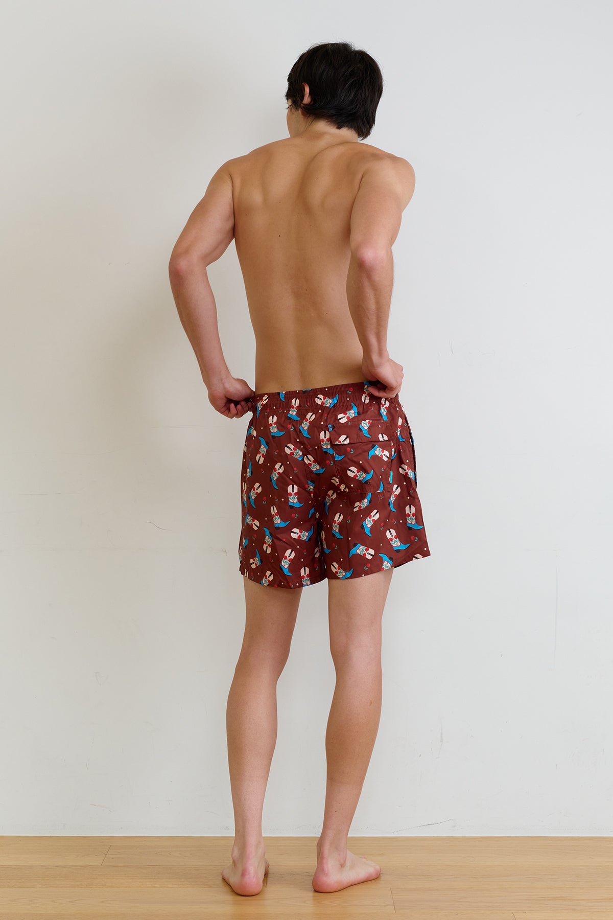 Rosy Western boots Swim Trunks - Mahogany brown