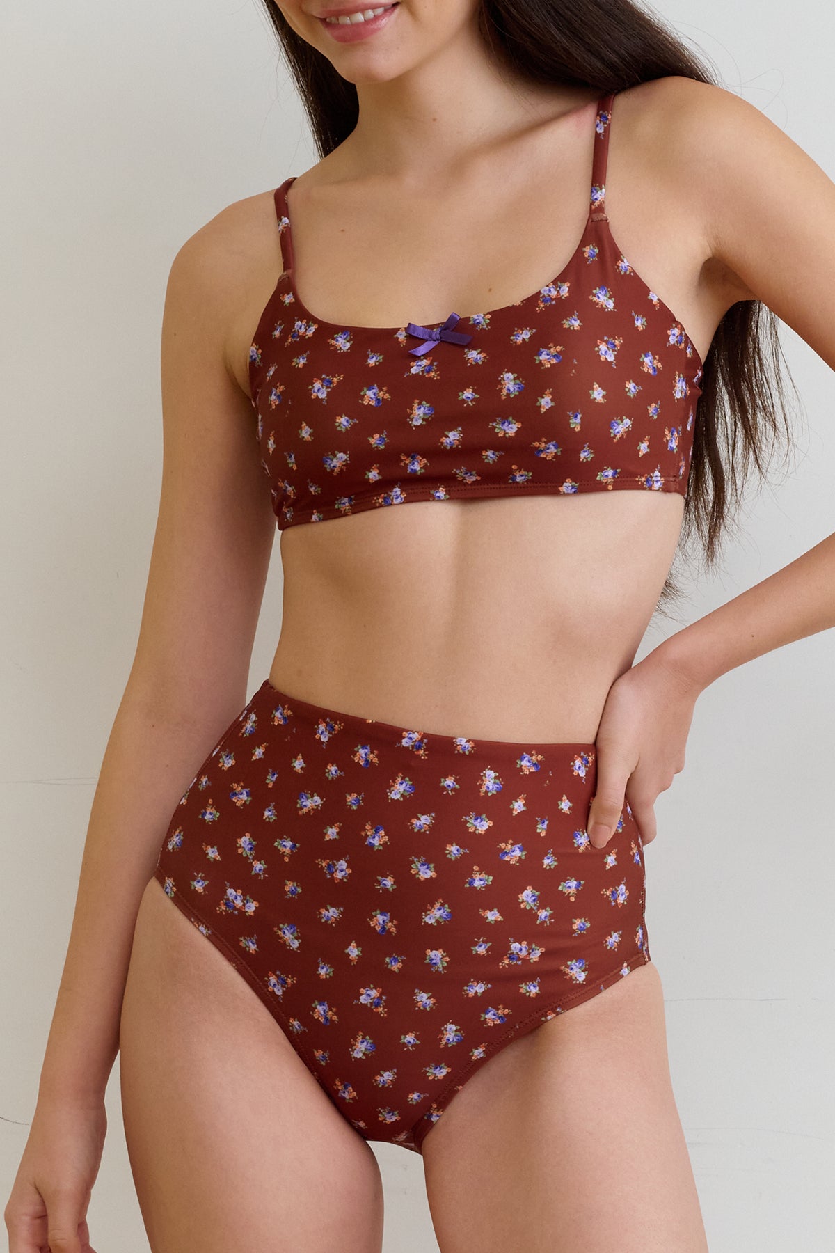 Rustic Garden BIKINI Bottom - Cocoa Bloom