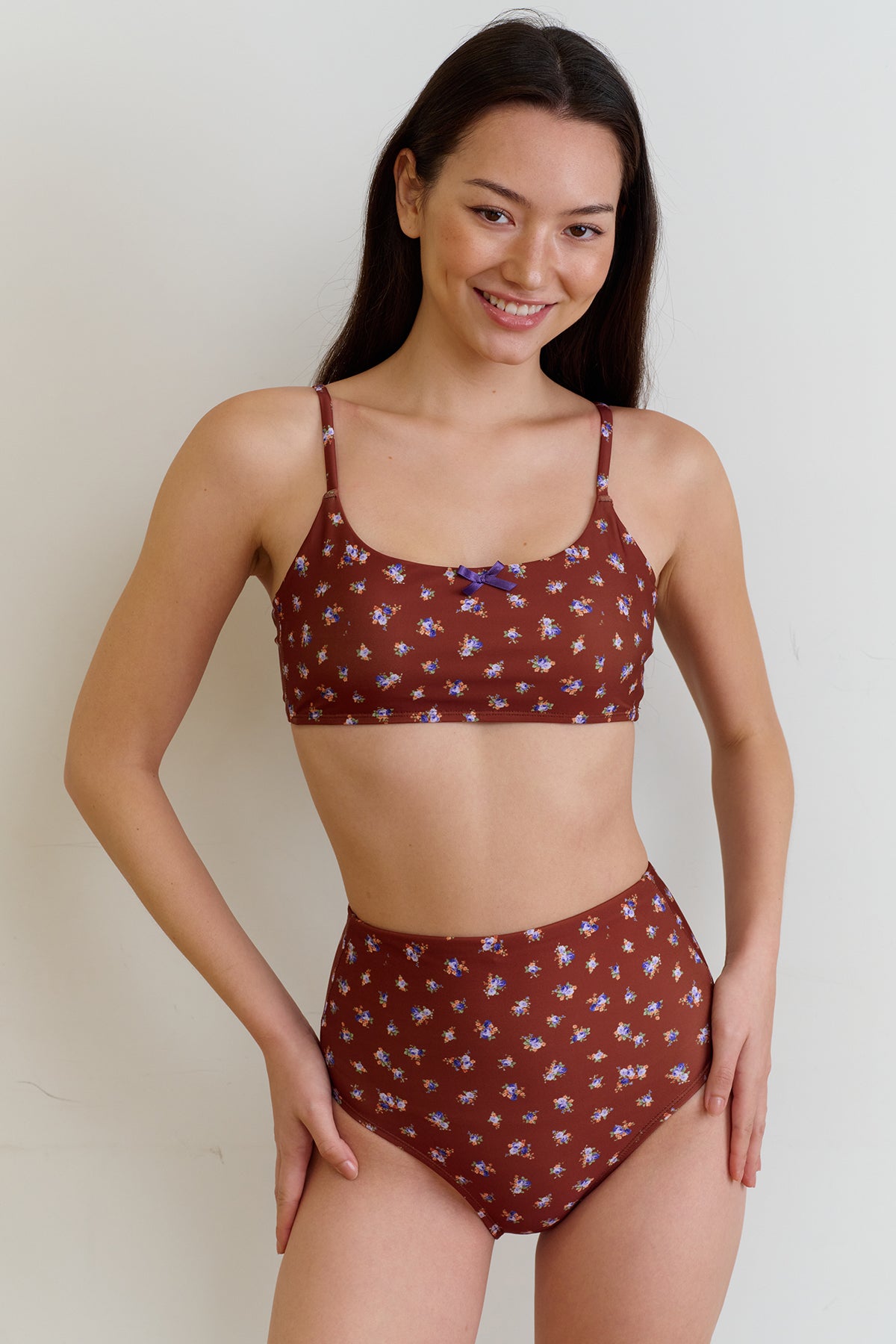 Rustic Garden BIKINI Bottom - Cocoa Bloom