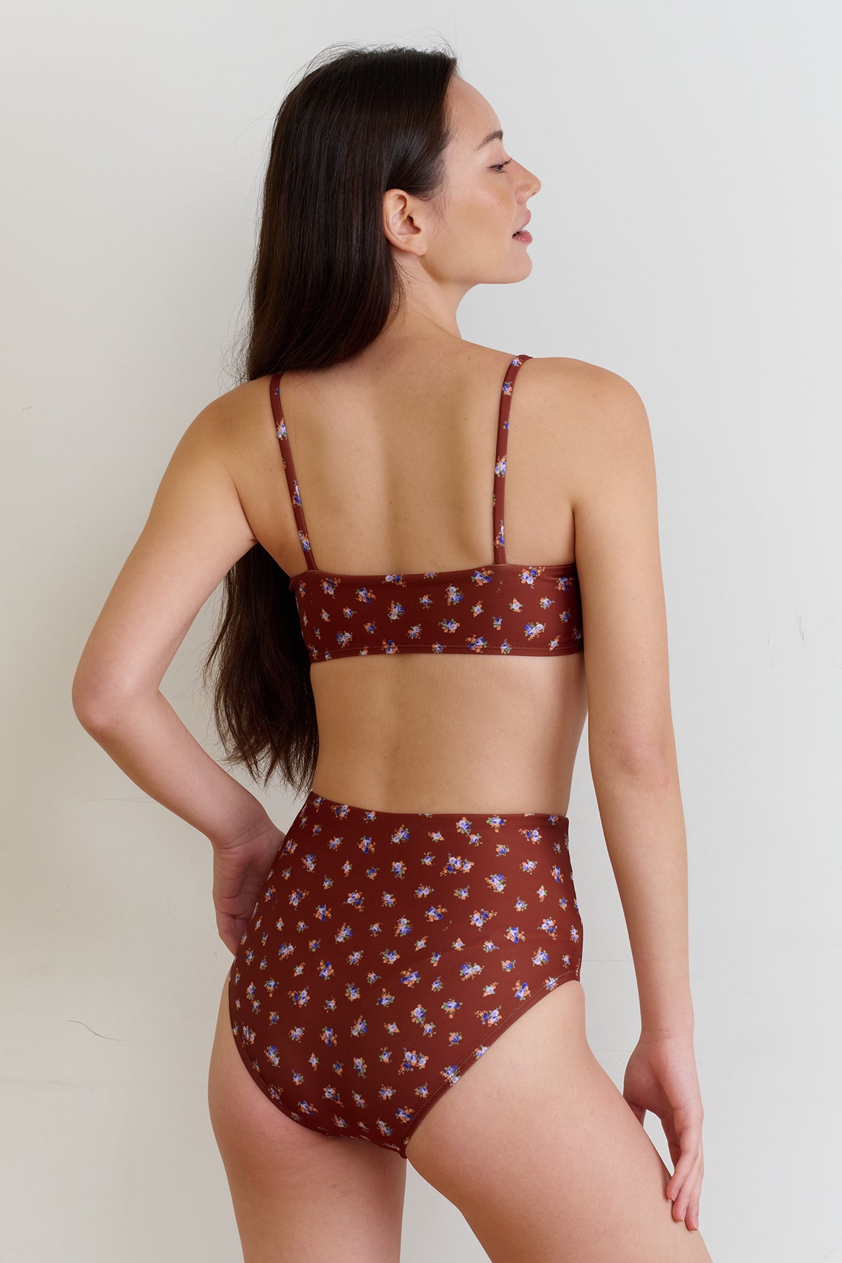 Rustic Garden BIKINI Top - Cocoa Bloom