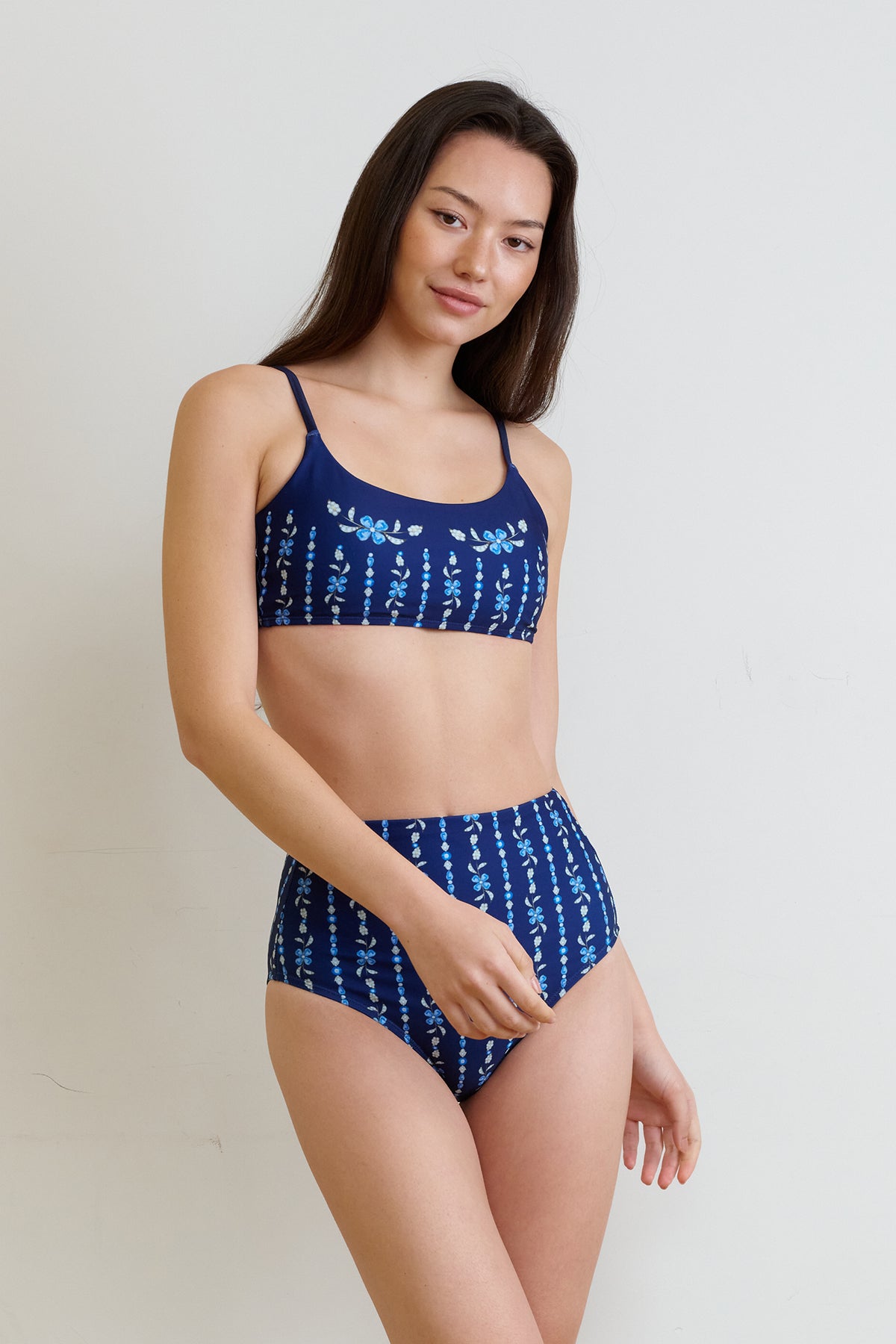 Sapphire Bloom BIKINI Top - Royal Navy