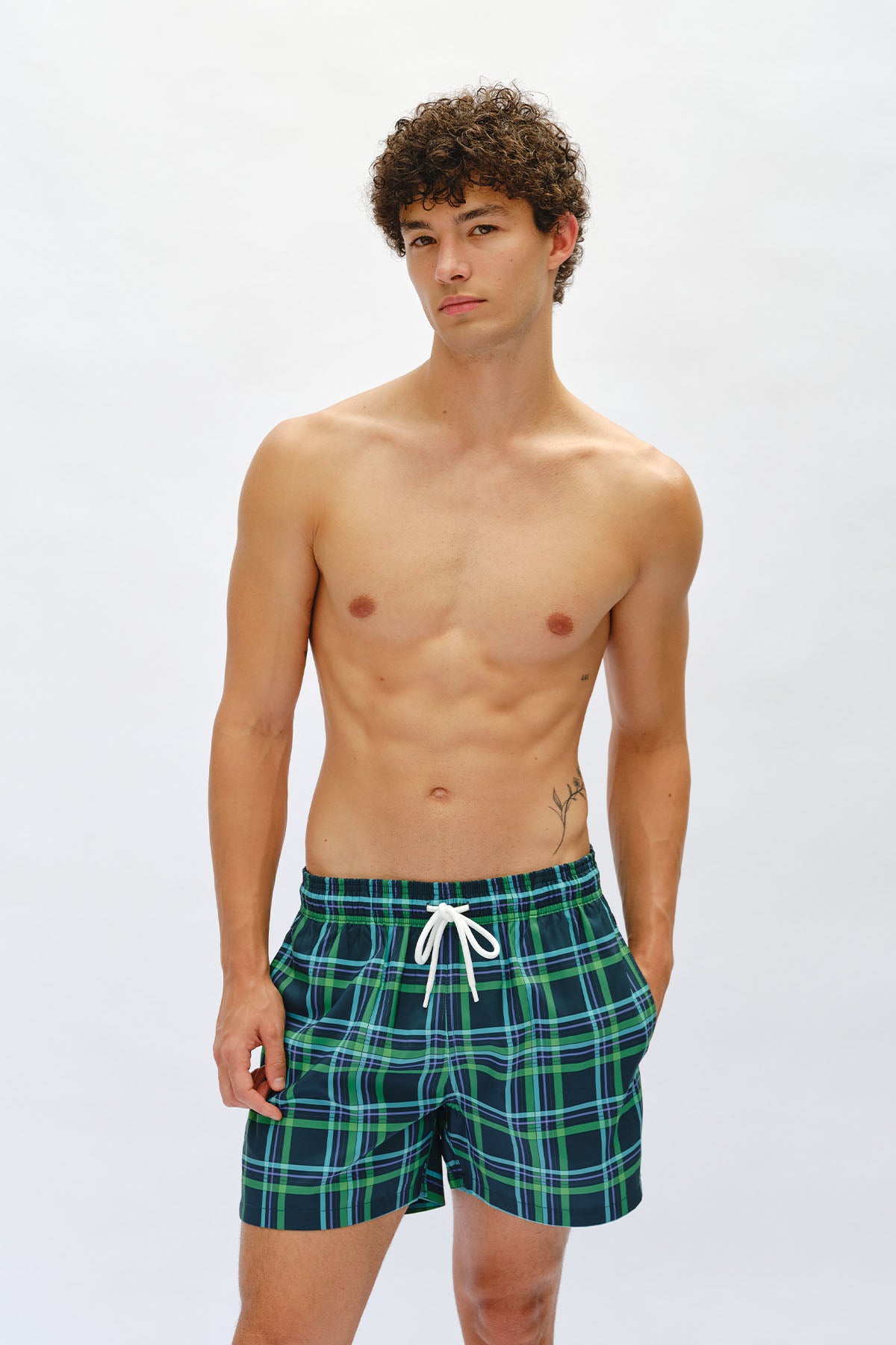 Margot Check Swim Trunks - Pine Forest