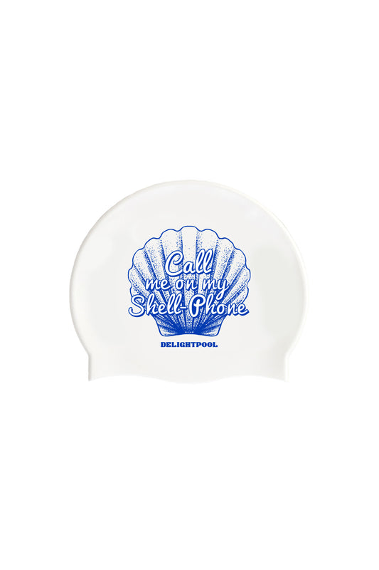 Shell Phone Swim Cap - Blue
