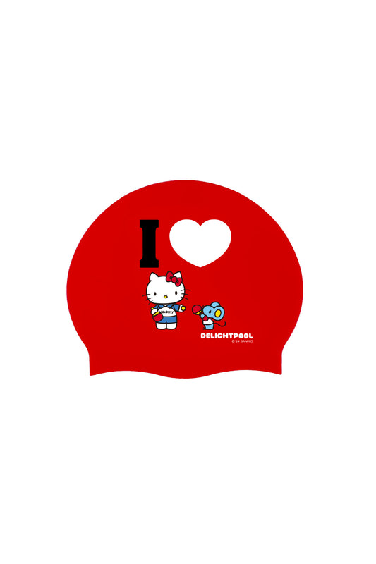 I ♥ Pingpong Swim Cap - Red