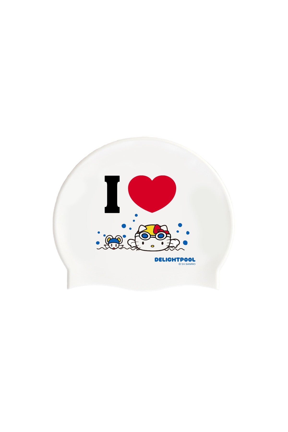 I ♥ Swimming Swim Cap - White