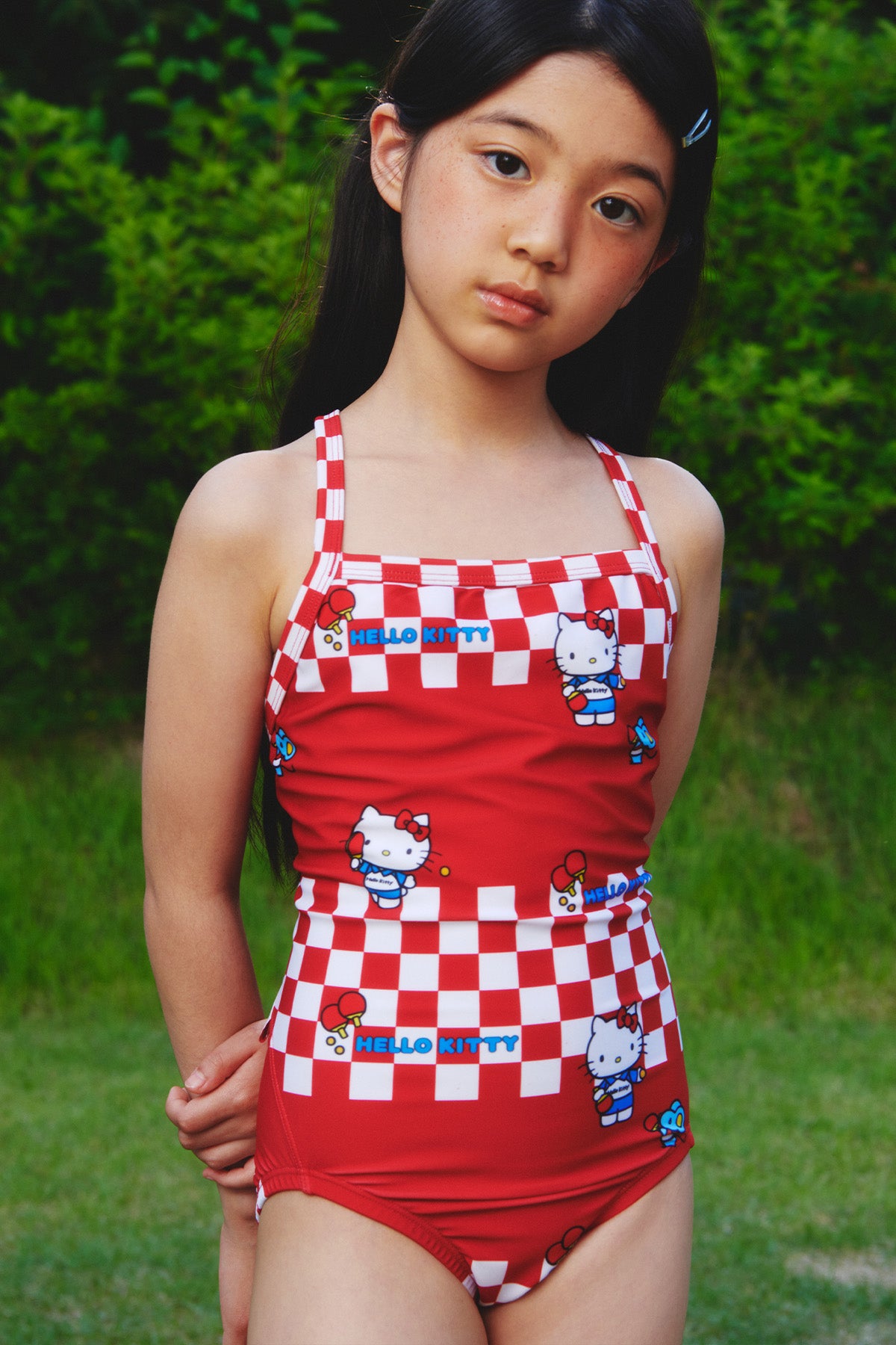 I ♥ Pingpong Kids One-piece swimsuit - Apple Red