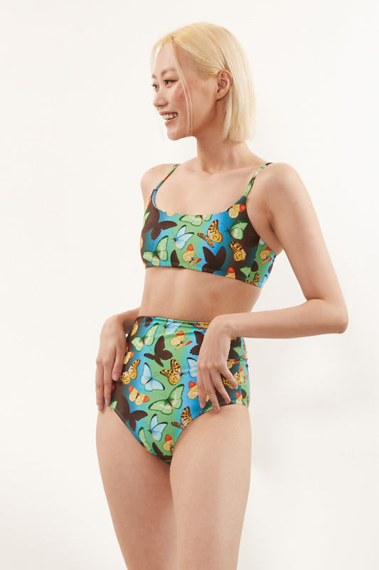 Butterfly Fantasia Bikini Top - Emerald Green
