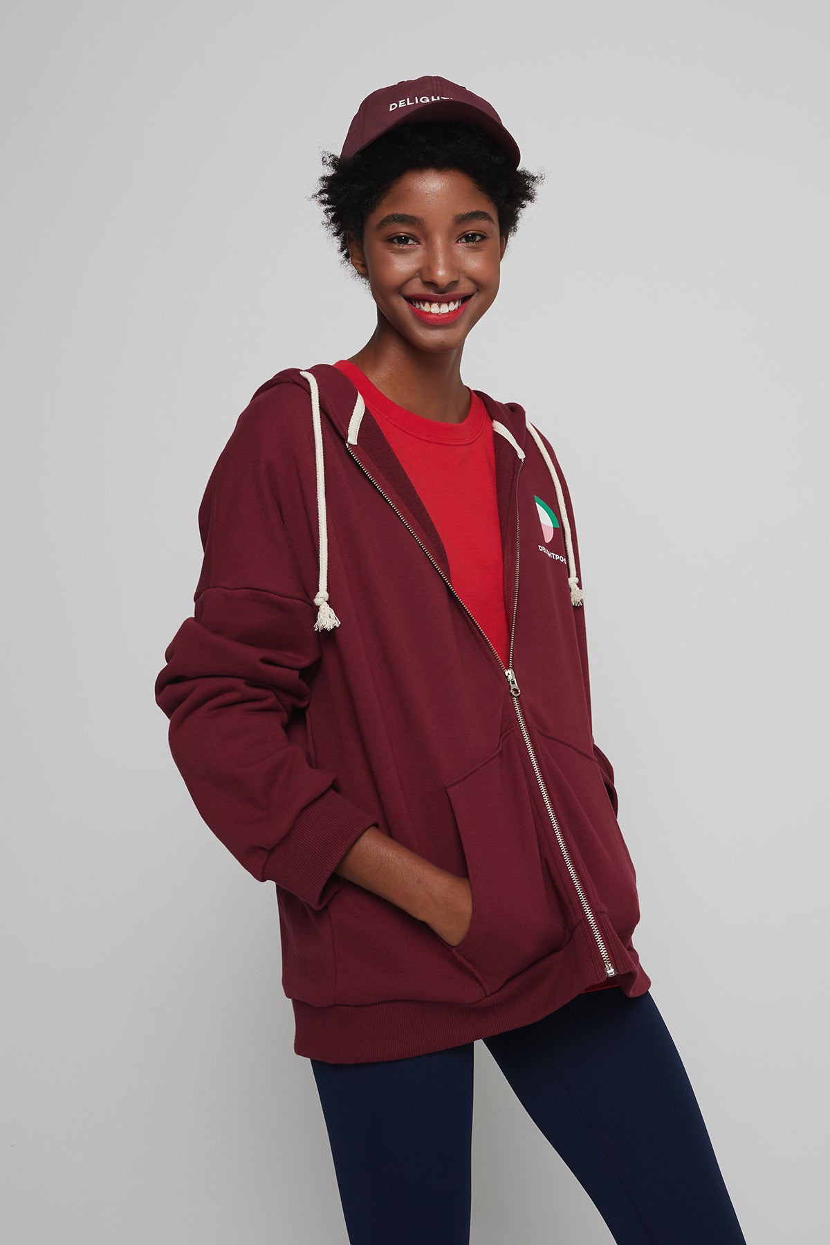 Capuche zippée DP - Bordeaux