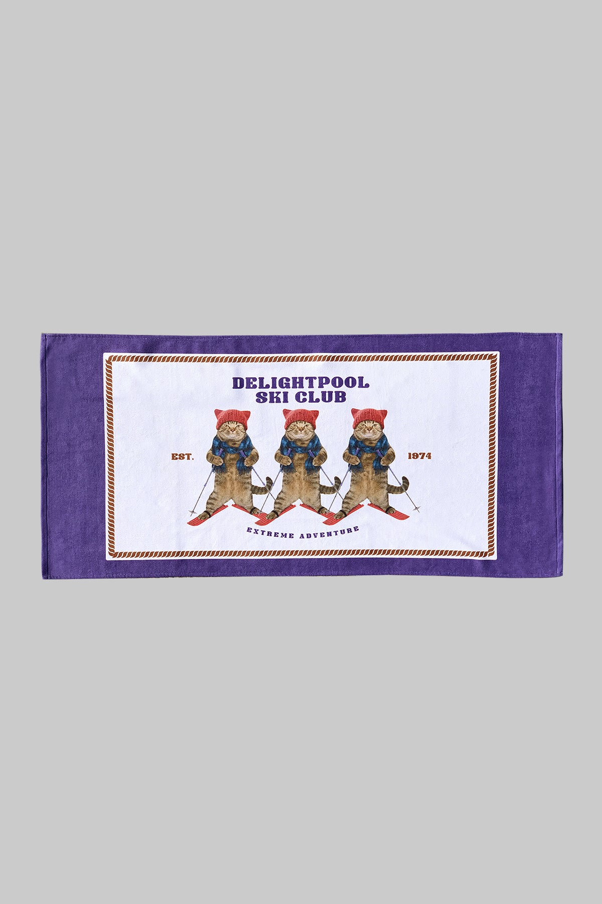 Triple Cats Ski Club towel - Royal Purple