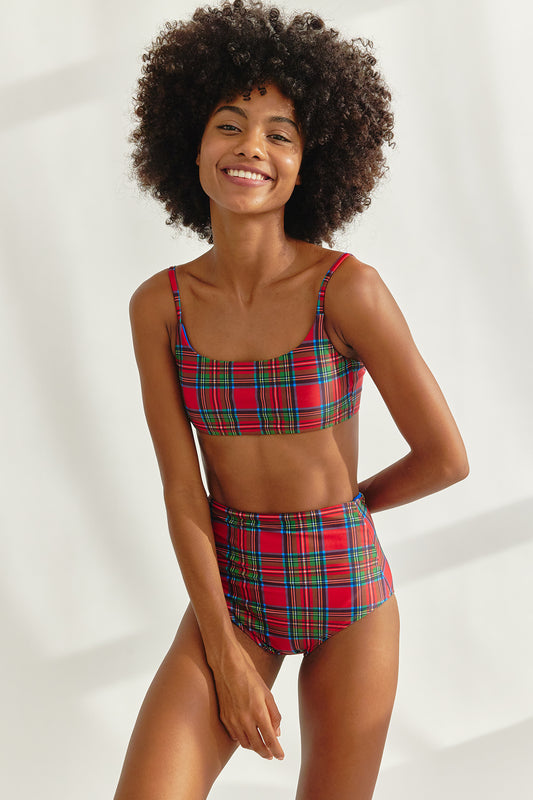 DELIGHTPOOL Tartan BIKINI TOP - Christmas Red