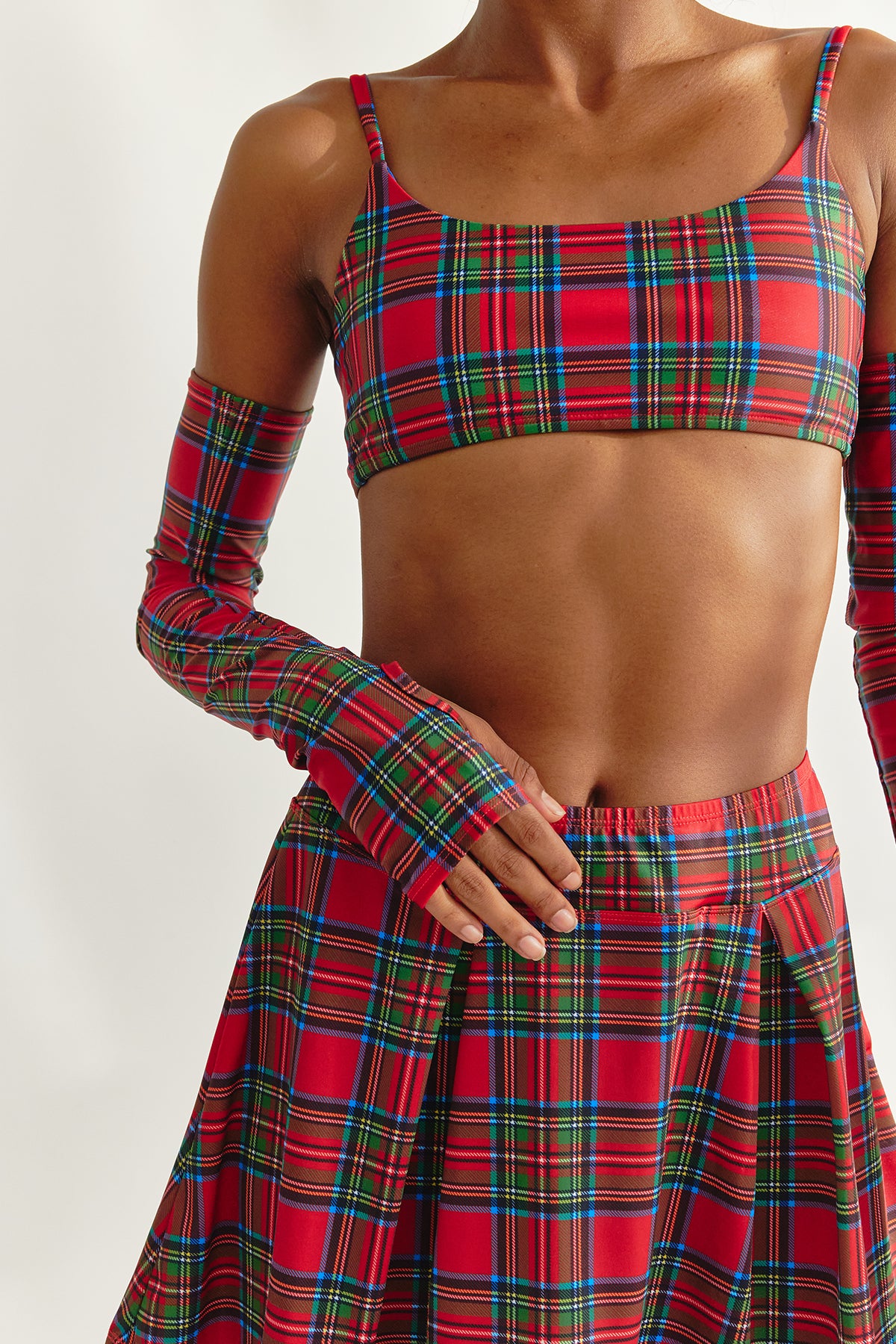 DELIGHTPOOL Tartan Bikini Top - Christmas Red