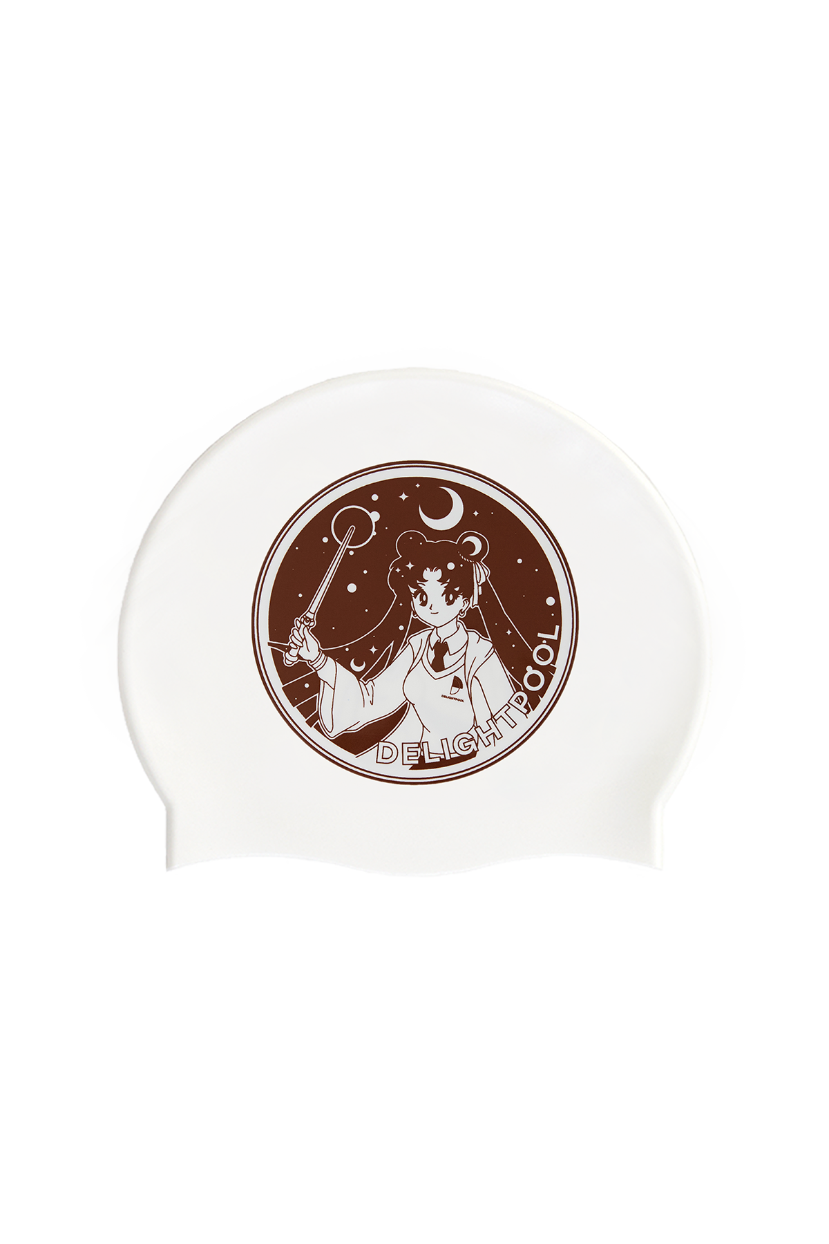 Moon Crystal Power swim cap - White