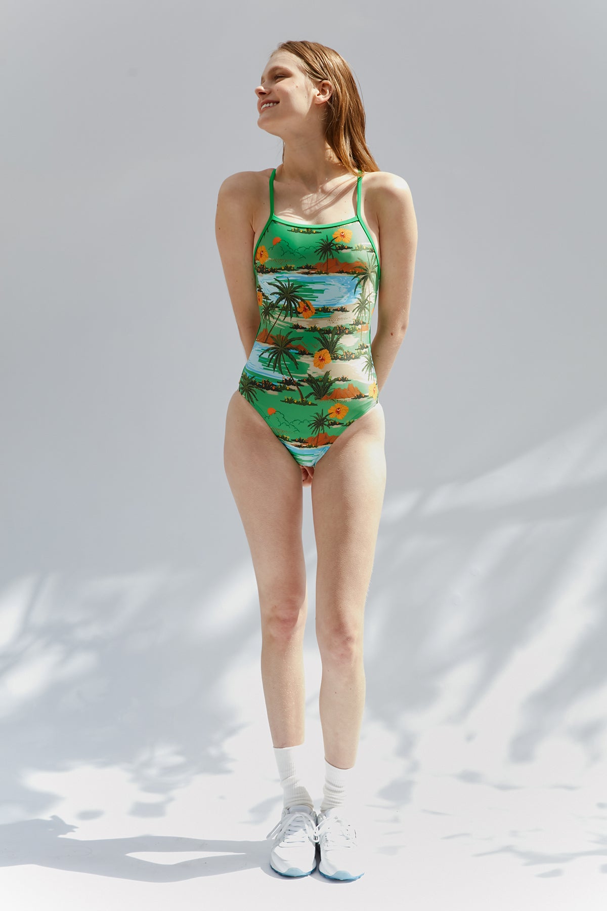 Sunset Beach Swimsuit - Palm Green