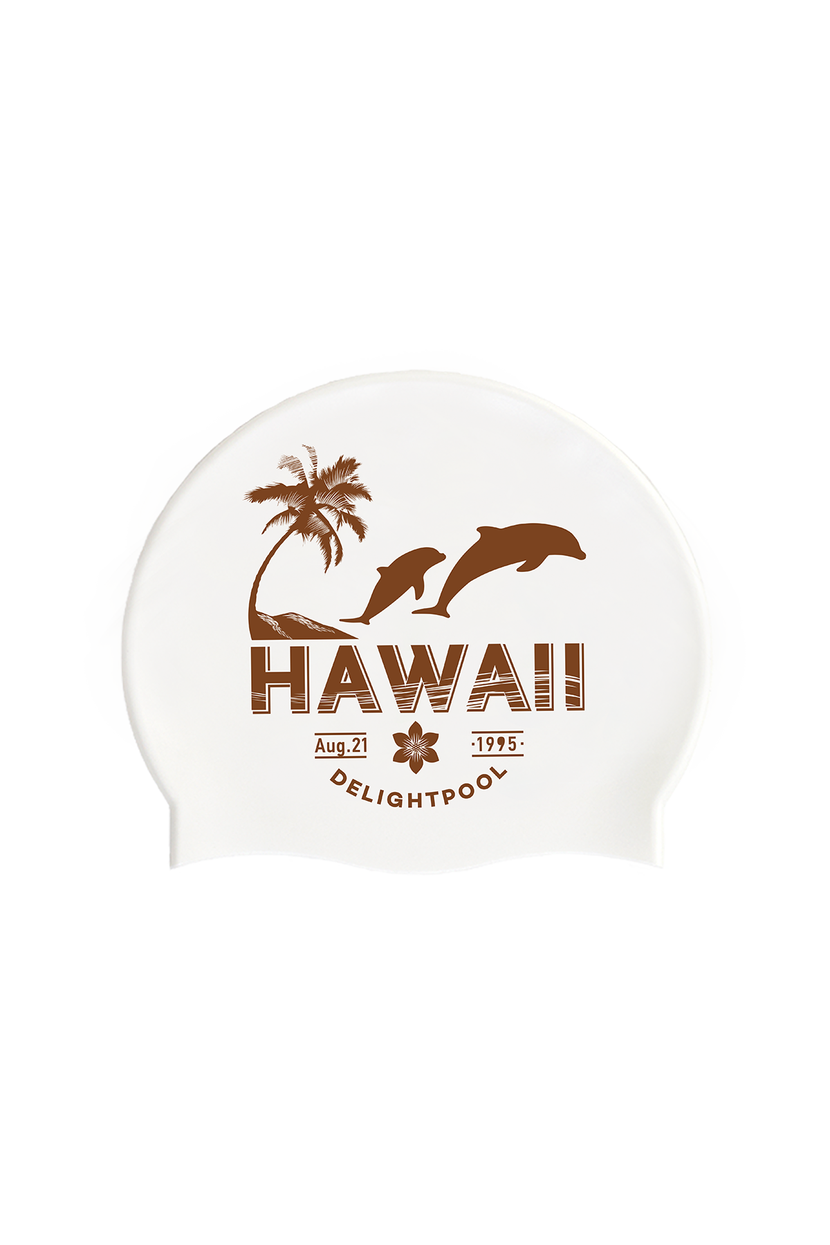 Dophin twins swim cap - White