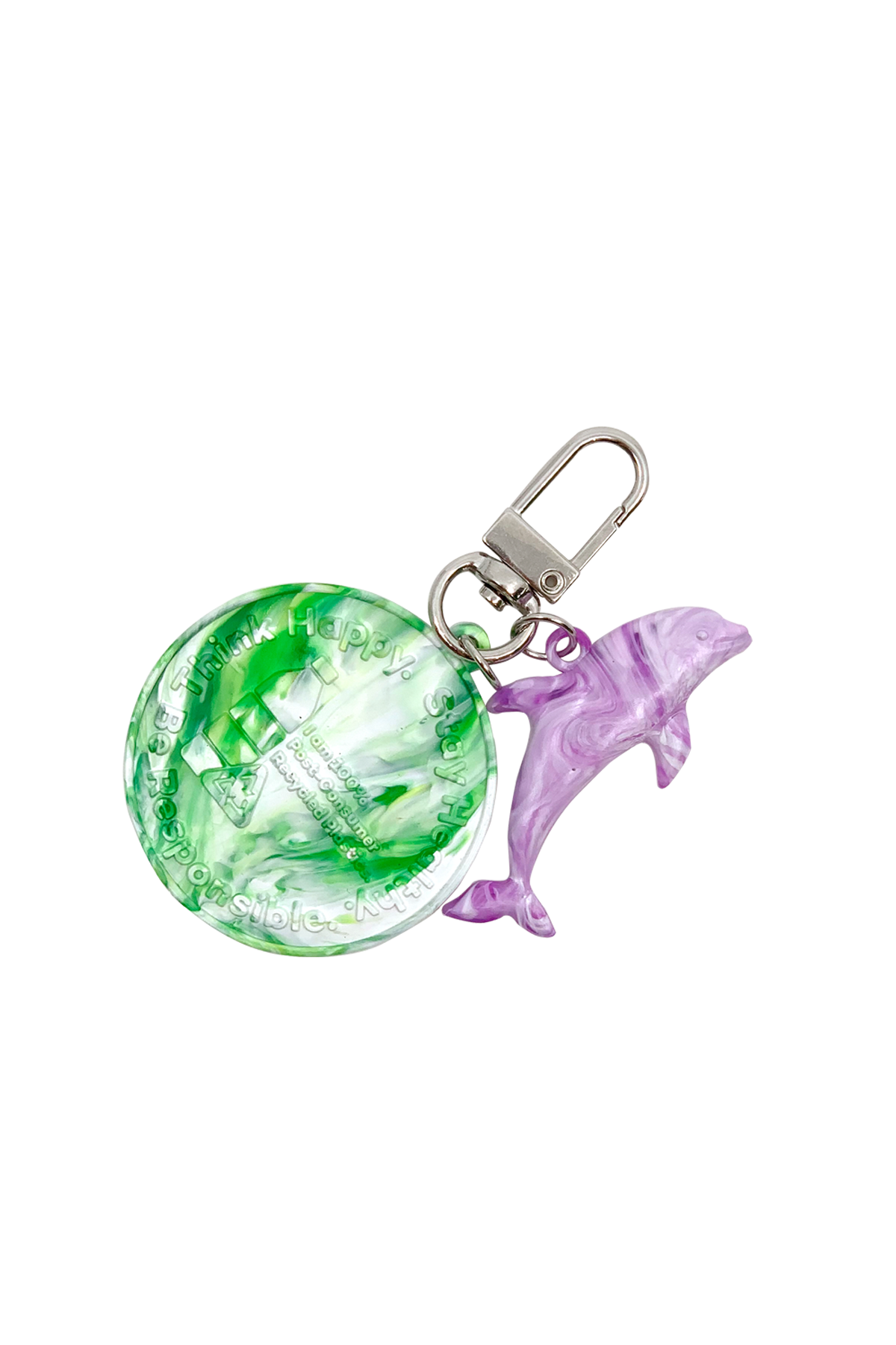 Plastic Dolphin Keyring - Lilac