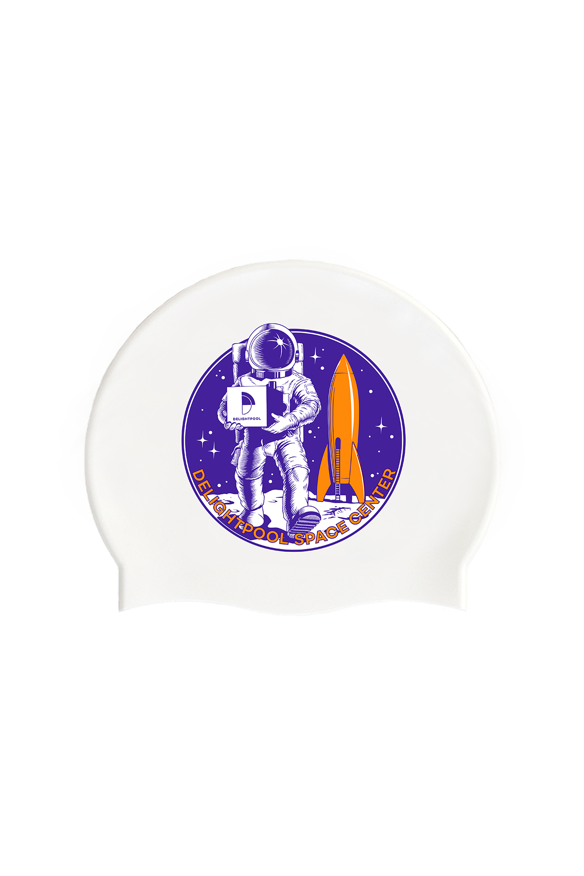 DP Space center swim cap - White