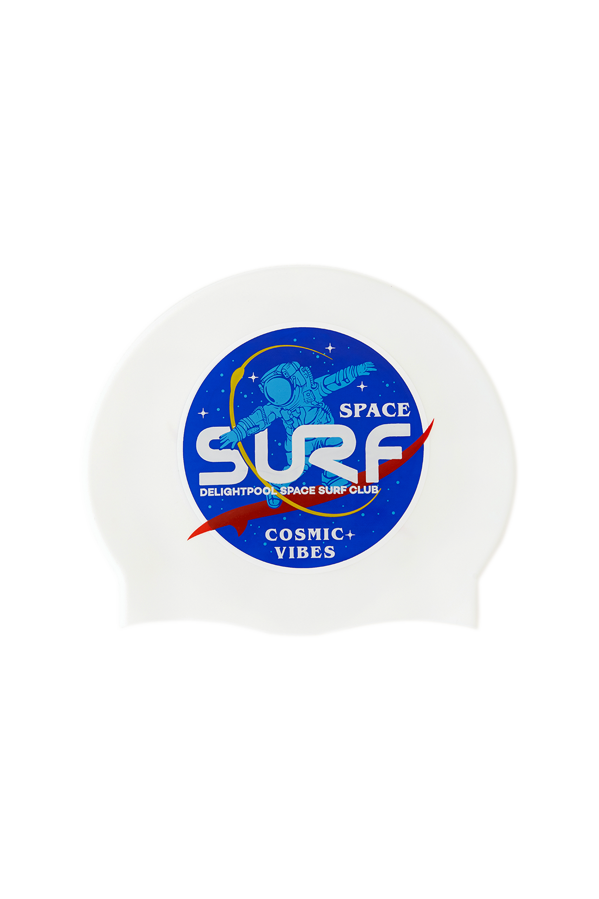 DP Space surf club swim cap - White