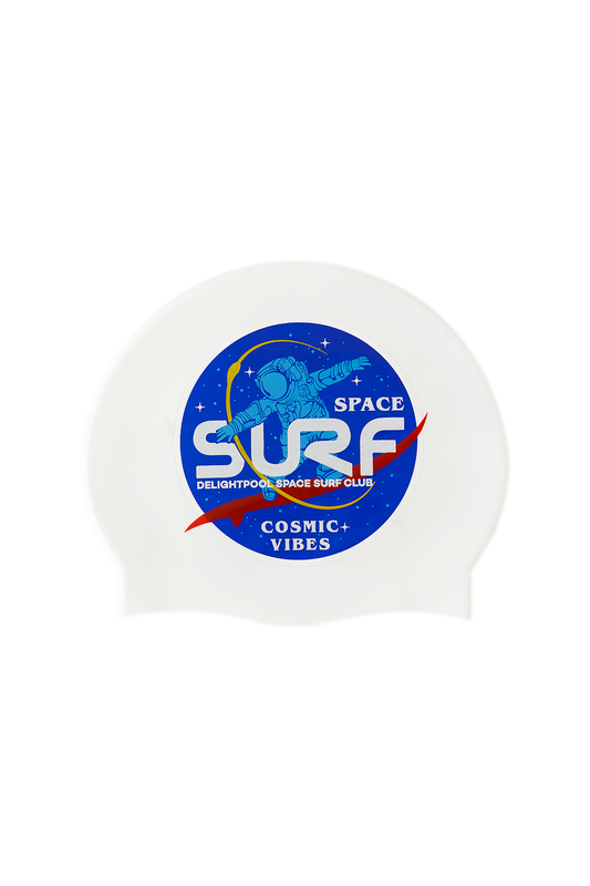 DP Space surf club swim cap - White