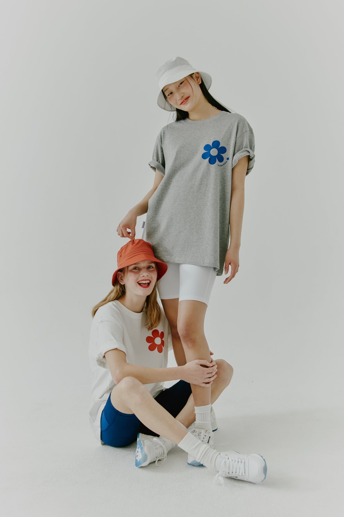 Flower power t-shirts - Melange grey