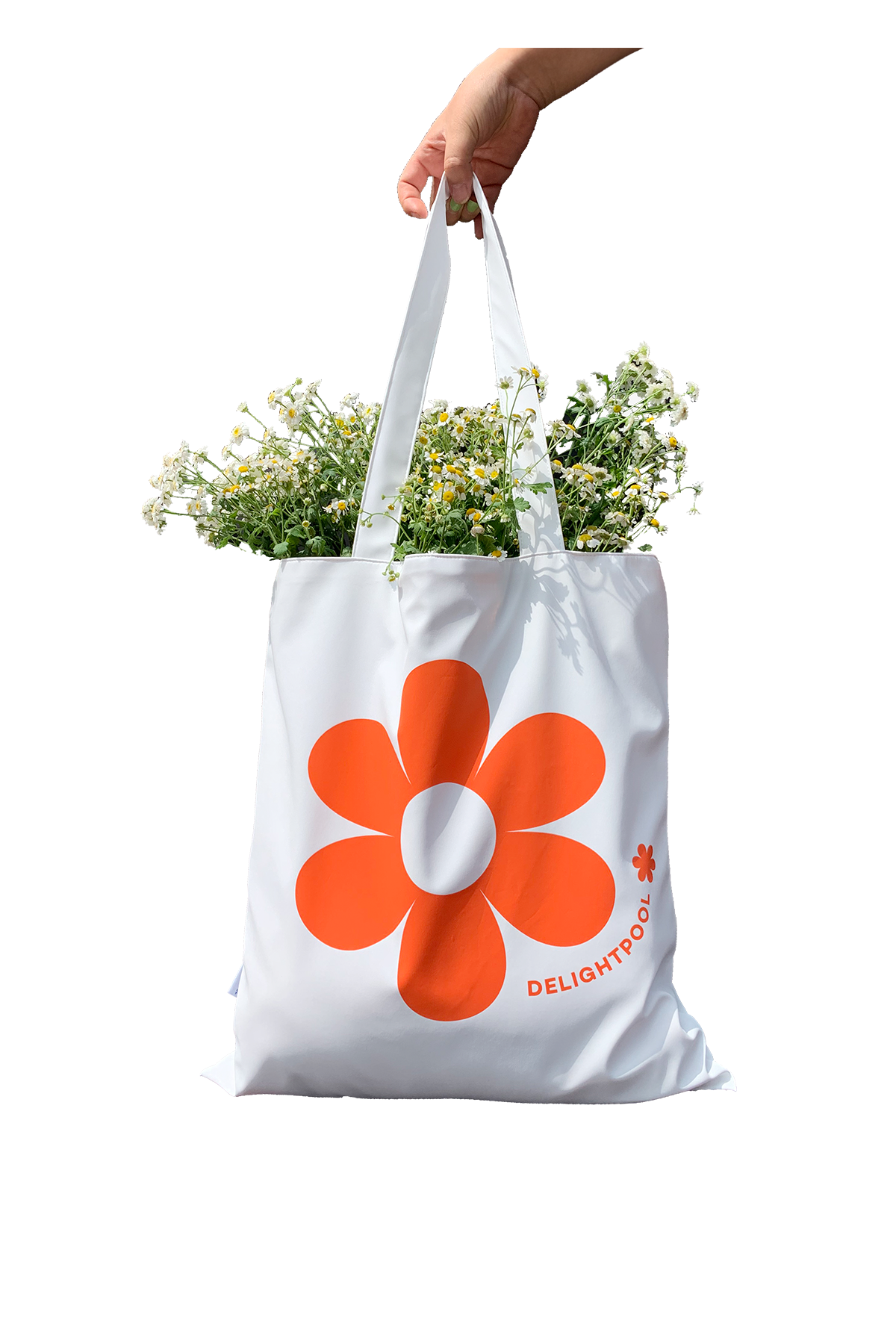 Flower power shopper bag - White
