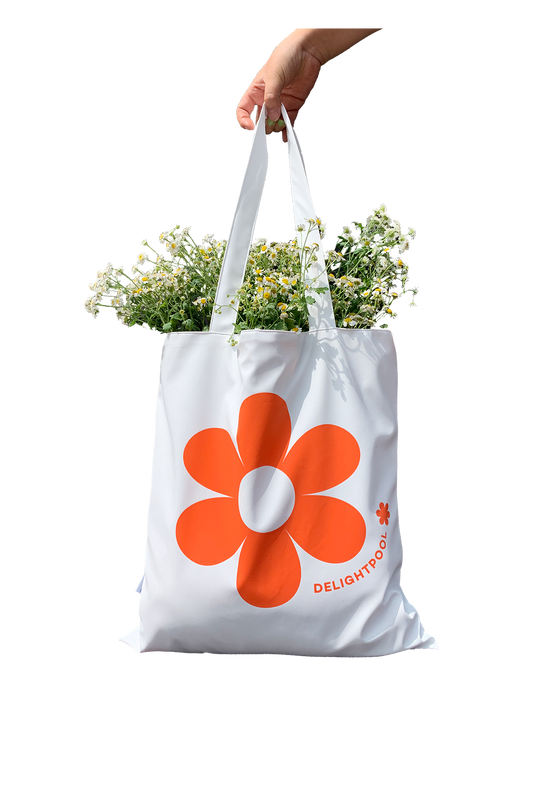 Flower power shopper bag - White