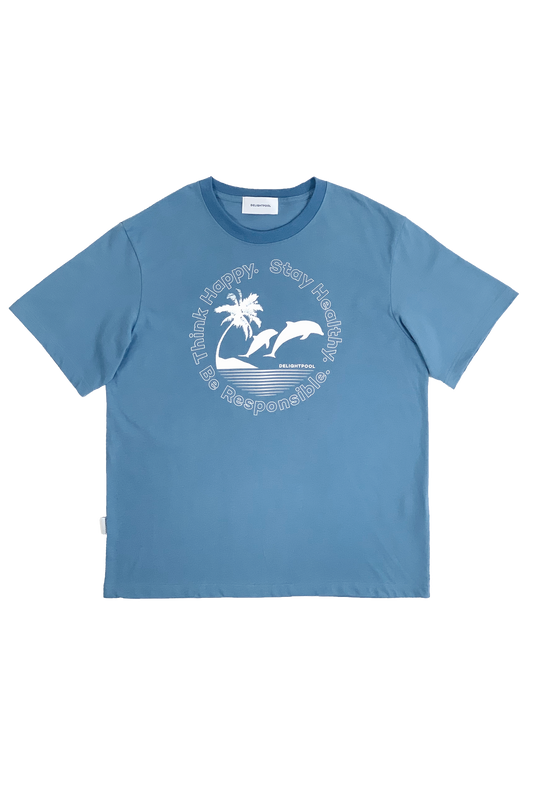 Dolphin Twins T-shirt - Haze Blue