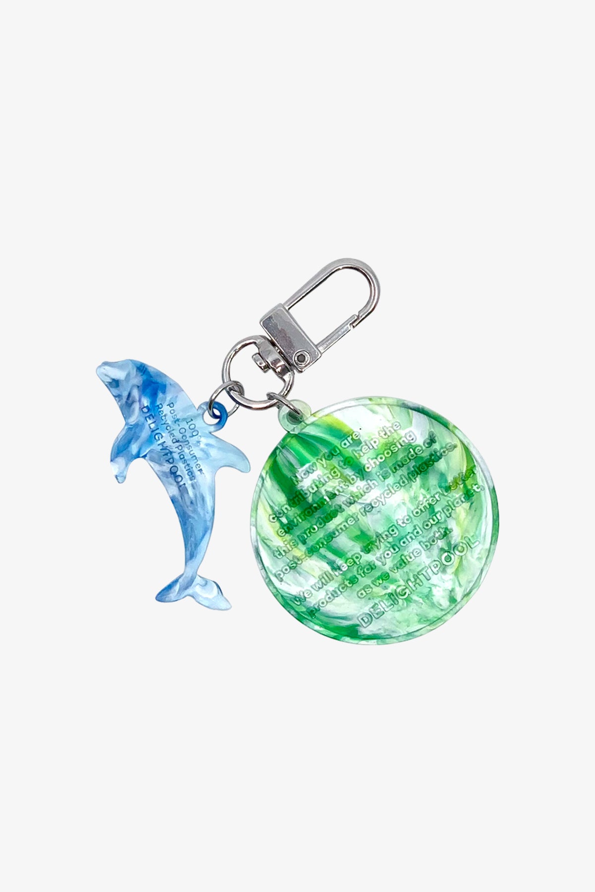 Plastic Dolphin Keyring - Sky Blue