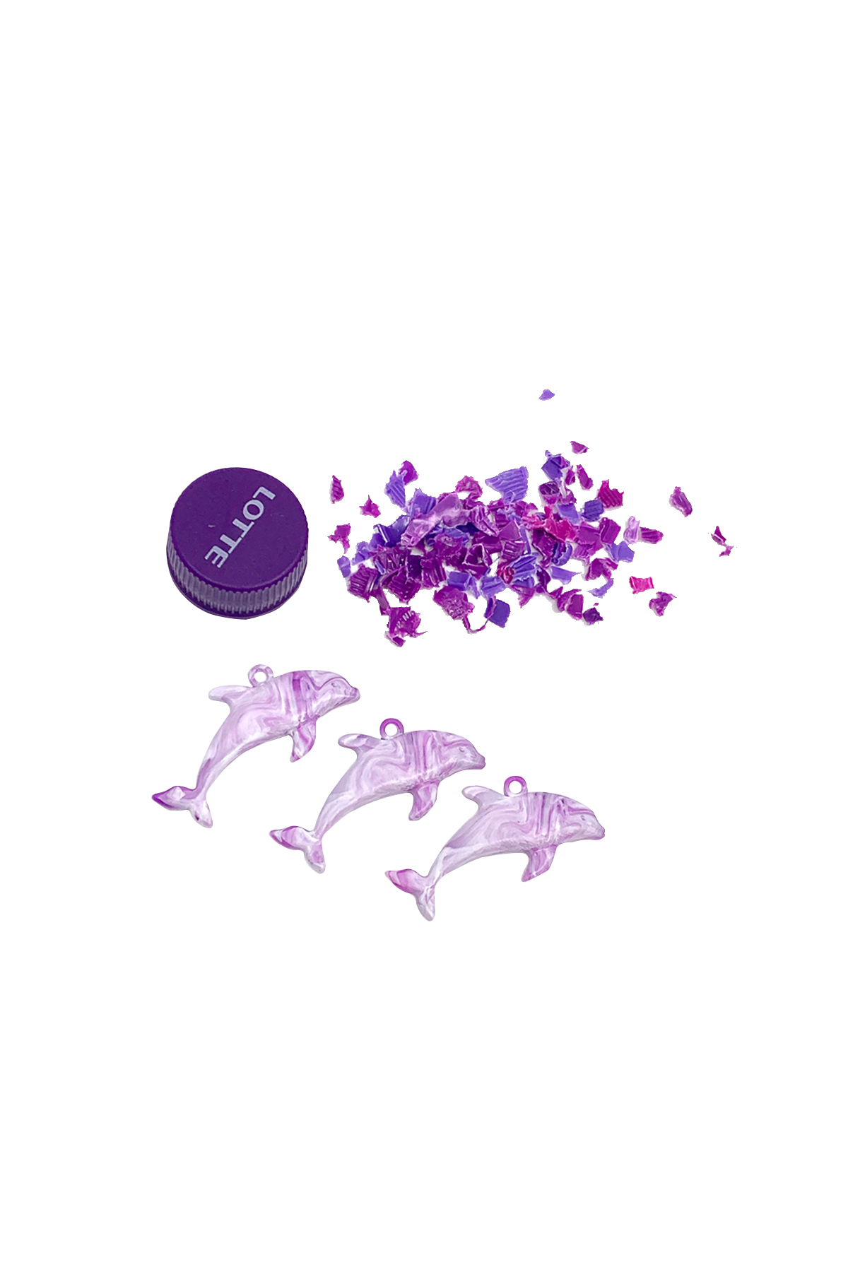 Plastic Dolphin Keyring - Lilac