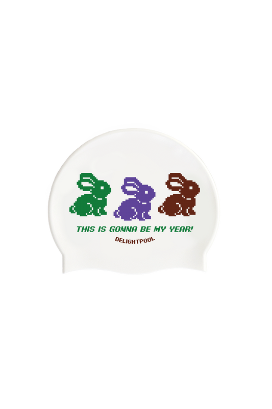 Triple Rabbits swim cap - Purple