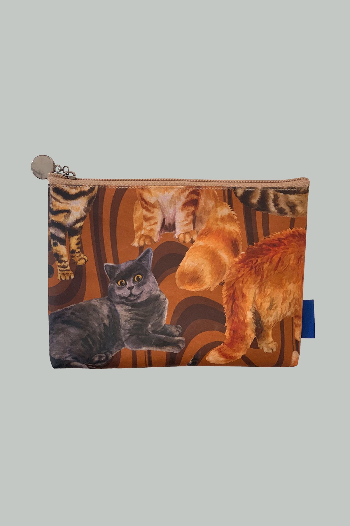 Cats Swiring Pouch - Brown