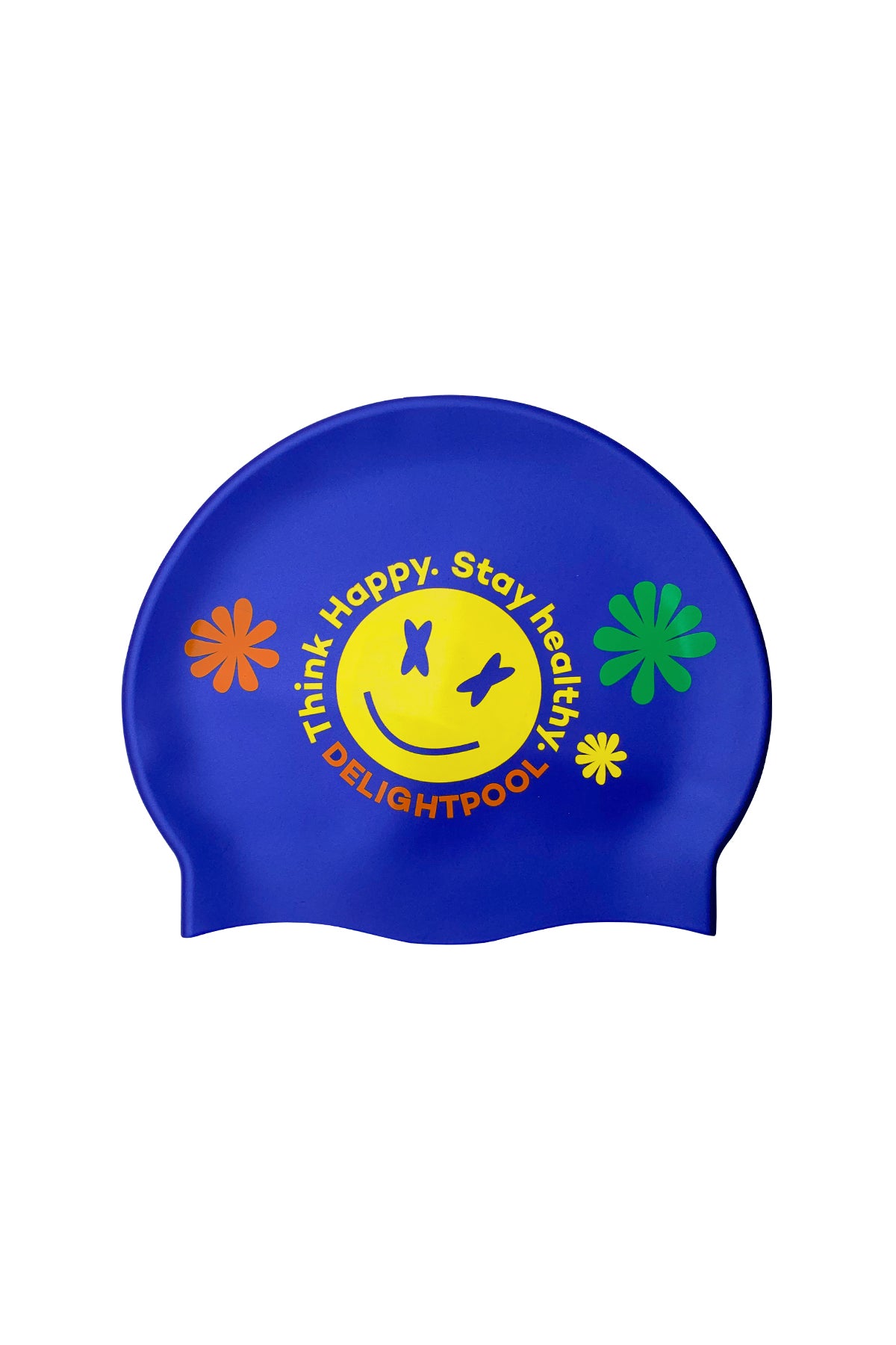 Hippie smile swim cap - Blue